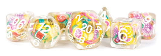 16mm Resin Poly Dice Set: Fruit Dice (7)