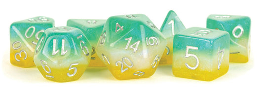 16mm Resin Poly Dice Set: Layered Stardust Tropics (7)