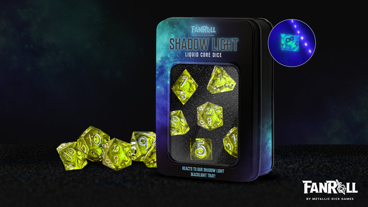 Shadow Light UV Reactive Elixir Liquid Core Dice Set