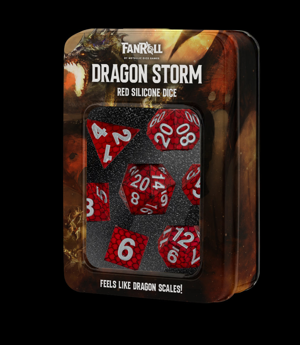 Dragon Storm Silicone Dice Set: Red Dragon Scales (7)