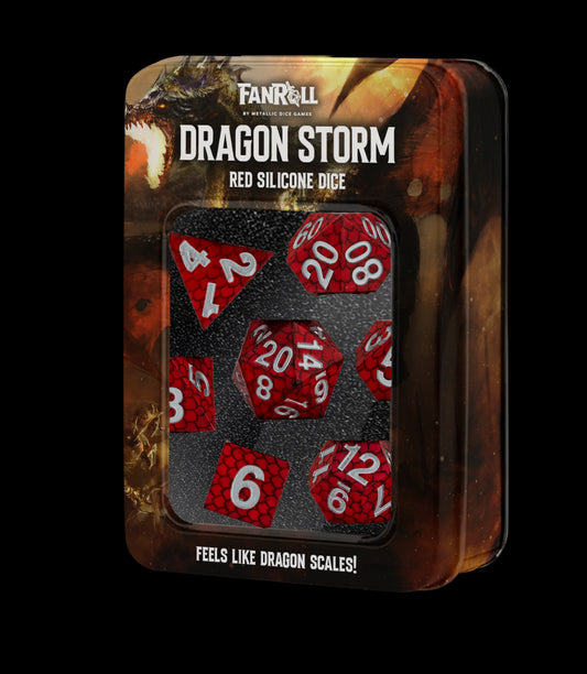 Dragon Storm Silicone Dice Set: Red Dragon Scales (7)