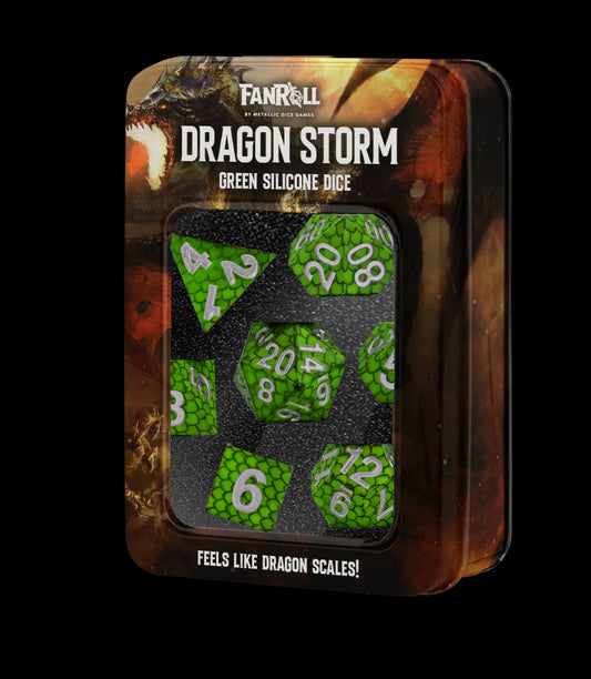 Dragon Storm Silicone Dice Set: Green Dragon Scales (7)